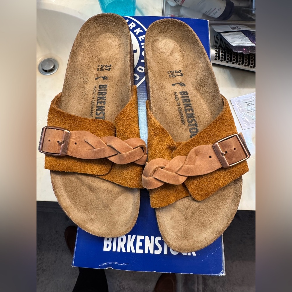 Birkenstock Oita braided Mink Braided Sandals NIB size 37